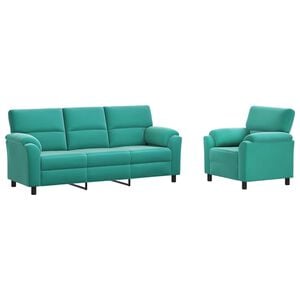 vidaXL Juego de Sof&aacute; 2 pcs Tuquesa Terciopelo