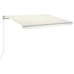 vidaXL Toldo manual retr&aacute;ctil con LED crema 300x250 cm