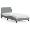 vidaXL Cama con colchón Dover tela gris claro 90x200 cm