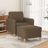 vidaXL Sill&oacute;n con taburete tela marr&oacute;n 60 cm
