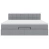 vidaXL Cama otomana con colch&oacute;n gris claro 160x200 cm tela