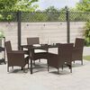 vidaXL Conjunto de Comedor de Jard&iacute;n 5 pcs Marr&oacute;n rat&aacute;n sint&eacute;tico