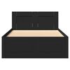 vidaXL Estructura cama con cabecero madera ingenier&iacute;a negra 75x190 cm