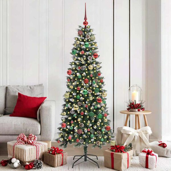 vidaXL &Aacute;rbol de Navidad artificial Verde 180 cm PVC, Pl&aacute;stico y Acero