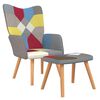 vidaXL Silla de relajaci&oacute;n con reposapi&eacute;s tela patchwork