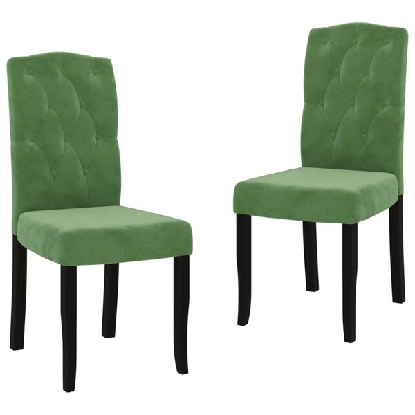 vidaXL Sillas de comedor 2 unidades terciopelo verde oscuro