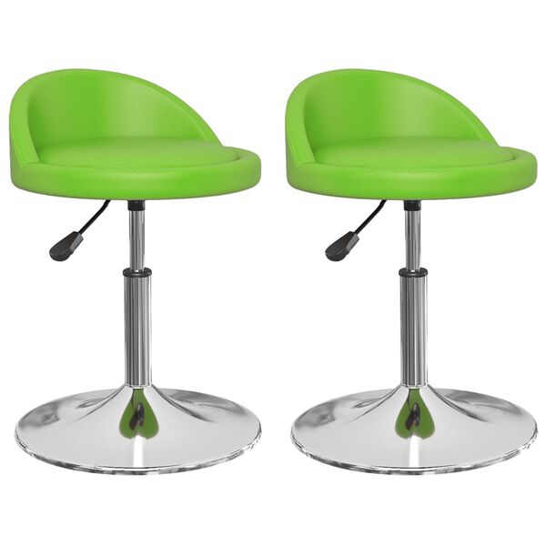 vidaXL Sillas de comedor giratorias 2 unidades cuero sint&eacute;tico verde