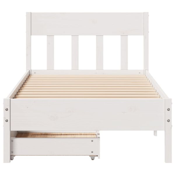 vidaXL Estructura cama sin colchón madera maciza pino blanca 100x200cm