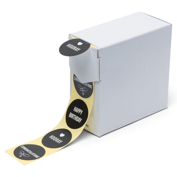 rillprint Pegatinas de regalo 250 piezas 4 rollos negro y blanco