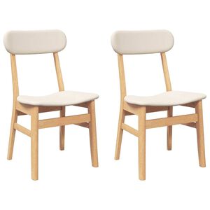 vidaXL Sillas de comedor con cojines 2 uds madera maciza caucho