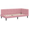vidaXL Estructura de cama en esquina Rosa 90 cm x 190 cm Terciopelo