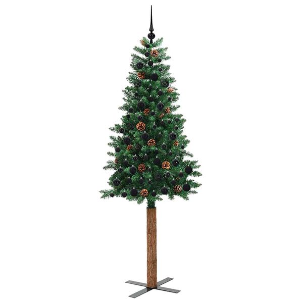 vidaXL &Aacute;rbol de Navidad Delgado con 300 LED con soporte Verde 210 cm