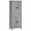 vidaXL Aparador alto madera contrachapada gris sonoma 69,5x34x180 cm