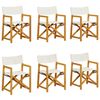 vidaXL Juego de 6 sillas plegables de tela color blanco crema.