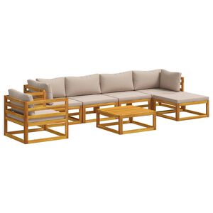 vidaXL Juego de Sof&aacute; 7 uds. Natural Madera de Acacia S&oacute;lida