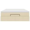 vidaXL Estructura de cama otomana con colch&oacute;n tela crema 140x190cm
