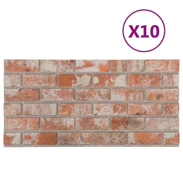 vidaXL Paneles de pared 10 pcs Naranja 100 x 50 cm Espuma EPS