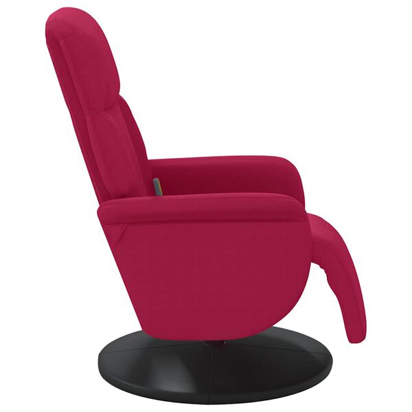 vidaXL Sill&oacute;n reclinable masaje con reposapi&eacute;s terciopelo rojo tinto