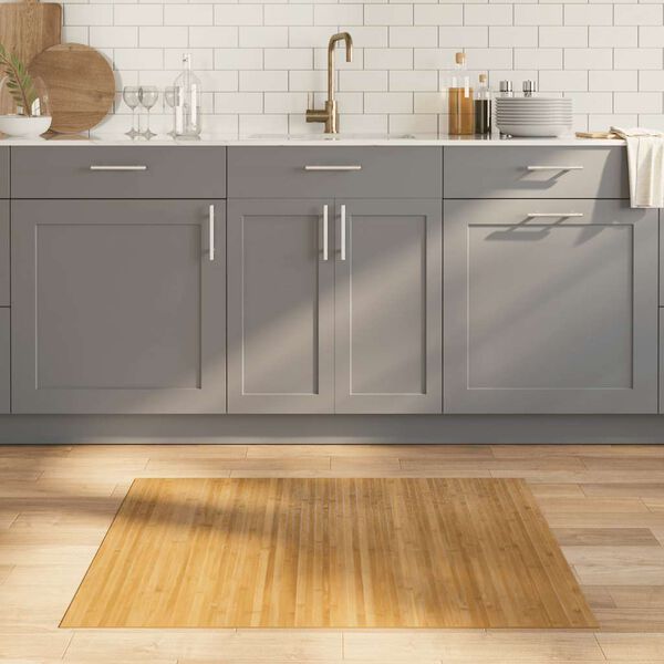 vidaXL Alfombra rectangular bamb&uacute; color natural 80x100 cm