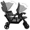 vidaXL Carrito para gemelos tandem de acero gris oscuro