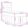 vidaXL Cama box spring con colch&oacute;n tela gris claro 90x190 cm