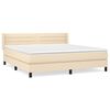 vidaXL Cama box spring con colch&oacute;n tela color crema 180x200 cm