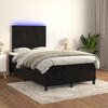 vidaXL Cama box spring colch&oacute;n y LED terciopelo negro 120x200 cm