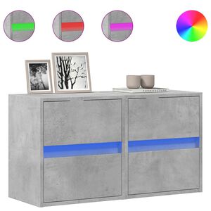 vidaXL Muebles TV de pared luces LED 2 uds gris hormig&oacute;n 41x31x45 cm