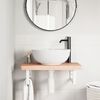 vidaXL Estante de lavabo de pared de acero y madera maciza de haya