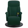 vidaXL Sill&oacute;n reclinable masaje con reposapi&eacute;s terciopelo verde oscuro