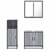 vidaXL Set de muebles de baño 3 pzas madera contrachapada gris sonoma