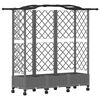 vidaXL Cama elevada con trellis y techo Gris Claro 163 x 40 x 129 cm