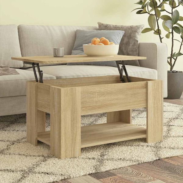 vidaXL Mesa de centro madera de ingenier&iacute;a roble Sonoma 79x49x41 cm