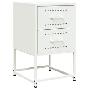 vidaXL Mesita de noche de acero blanco 36x39x60,5 cm