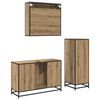 vidaXL Juego de muebles de ba&ntilde;o con caj&oacute;n 3 pcs Roble artesanal
