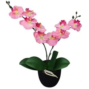 vidaXL Planta artificial orqu&iacute;dea con macetero 30 cm rosa