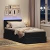vidaXL Cama con almacenamiento y LED con LED Negro 100 x 200 cm tela