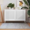vidaXL Puerta de armario lamas 2 uds madera pino blanco 61,5x59,4 cm