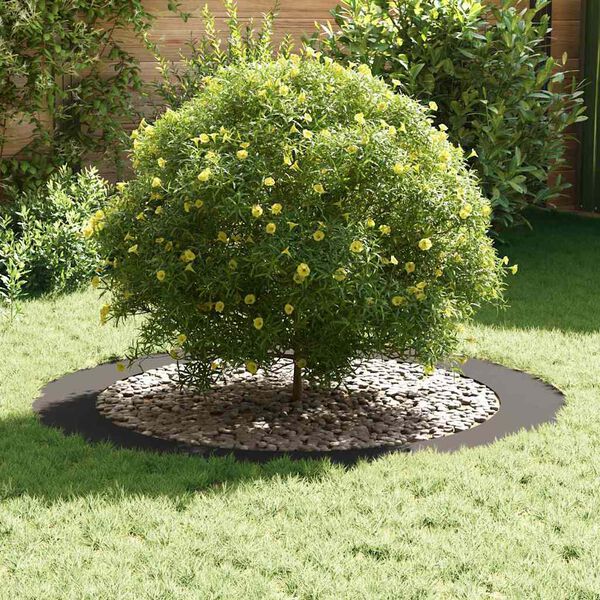 vidaXL adecuado para Anillo de &Aacute;rbol Plano Negro &Oslash;90 / 120 cm Acero