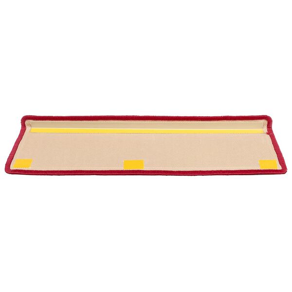 vidaXL Alfombrilla autoadhesiva para escalera 15 uds rojo 65x21x4 cm