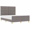 vidaXL Estructura de cama con cabecera Taup&eacute; 140 x 190 cm tela