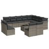 vidaXL Set sof&aacute;s de jard&iacute;n con cojines 13 piezas rat&aacute;n sint&eacute;tico gris