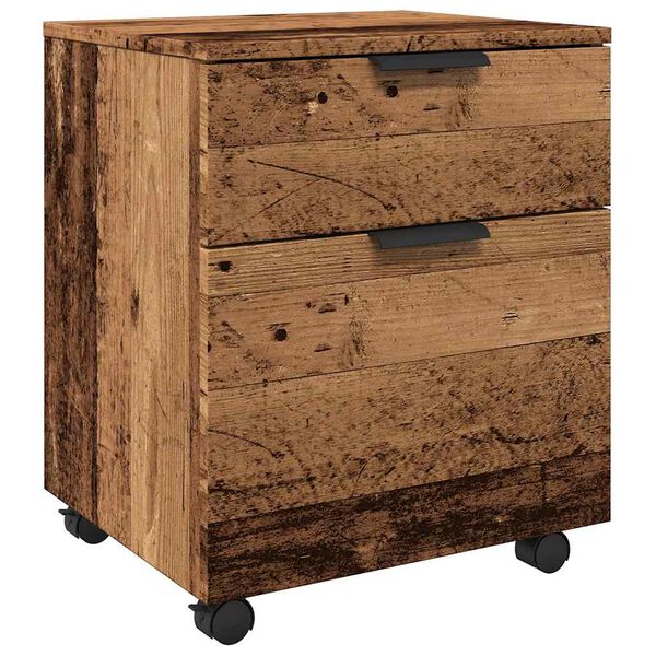 vidaXL Archivador ruedas madera contrachapada madera vieja 45x38x54 cm