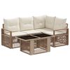 vidaXL Conjunto de sof&aacute;s de jard&iacute;n 5 uds. Beige y blanco crema