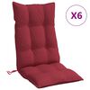 vidaXL Cojines de silla con respaldo alto 6 uds tela Oxford rojo tinto