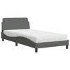 vidaXL Cama con colch&oacute;n Dover tela gris oscuro 100x200 cm