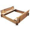 vidaXL Arenero de jard&iacute;n para ni&ntilde;os cuadrado de madera impregnada