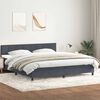 vidaXL Cama box spring con colch&oacute;n terciopelo gris oscuro 180x210 cm