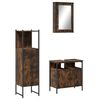 vidaXL Set de muebles ba&ntilde;o 3 pzas madera contrachapada roble ahumado