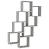vidaXL Estante cubo de pared contrachapado gris hormig&oacute;n 90x15x119 cm